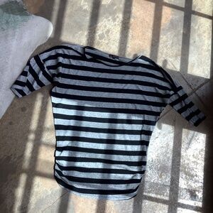 one clothing L striped shirt boat neck half sleeve
